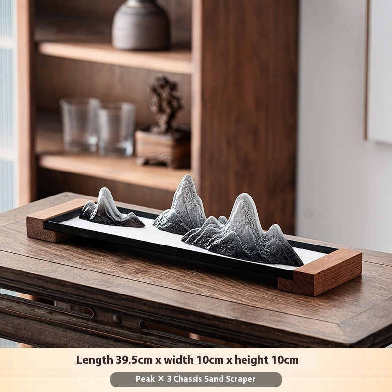 Zen Sand Garden - Ceramic Rockery Miniature Meditation Table