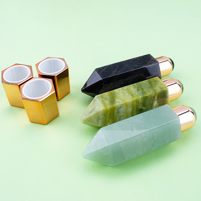 Jade Facial Roller Set - Essential Oil Bottle & Gua Sha Acupuncture Stick