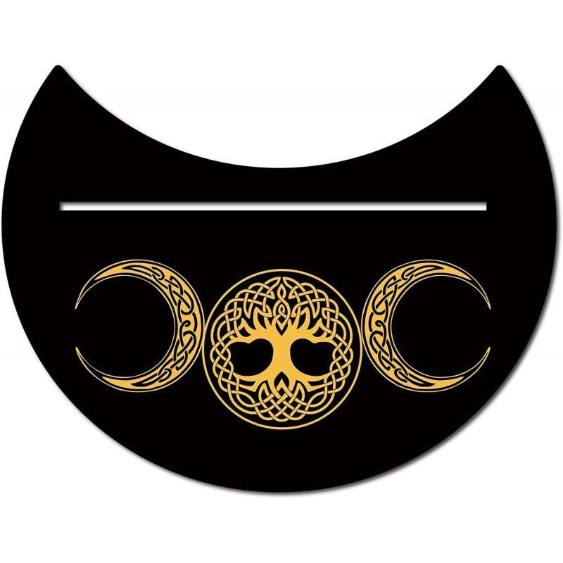 Crescent Moon Wooden Tarot Card Stand - Display Holder & Bracket