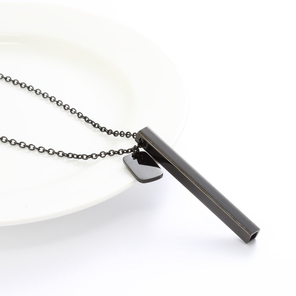 Breathing Whistle Necklace - Square Tube Yoga Meditation Mindfulness Tool