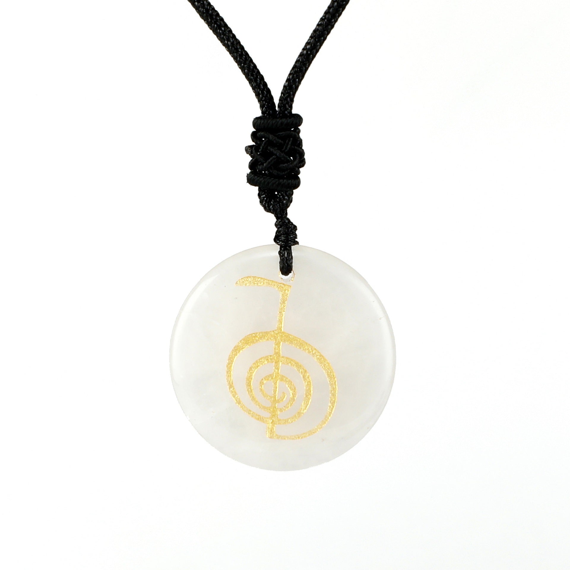 Natural Crystal Agate Spiral Pendant Necklace - Carved Aura Stone Jewelry