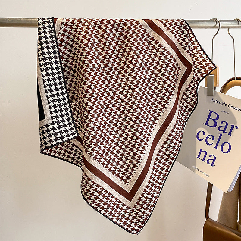 Silk Wool Scarf - Botanical Sketch Garden Print Luxury Wrap