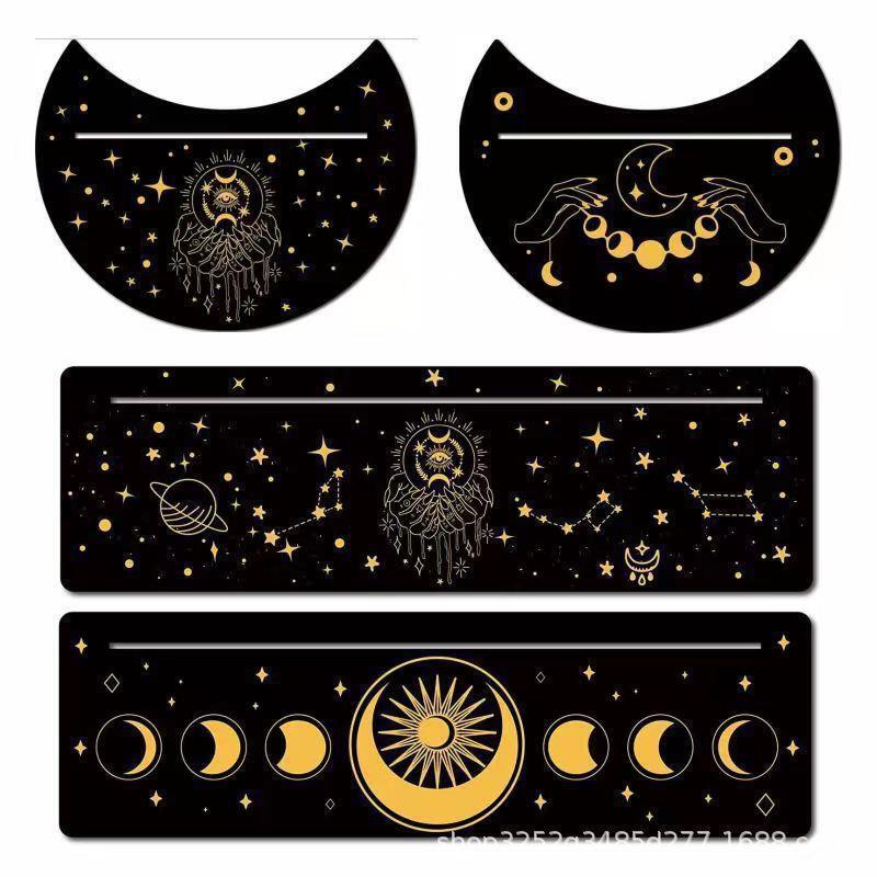 Crescent Moon Wooden Tarot Card Stand - Display Holder & Bracket