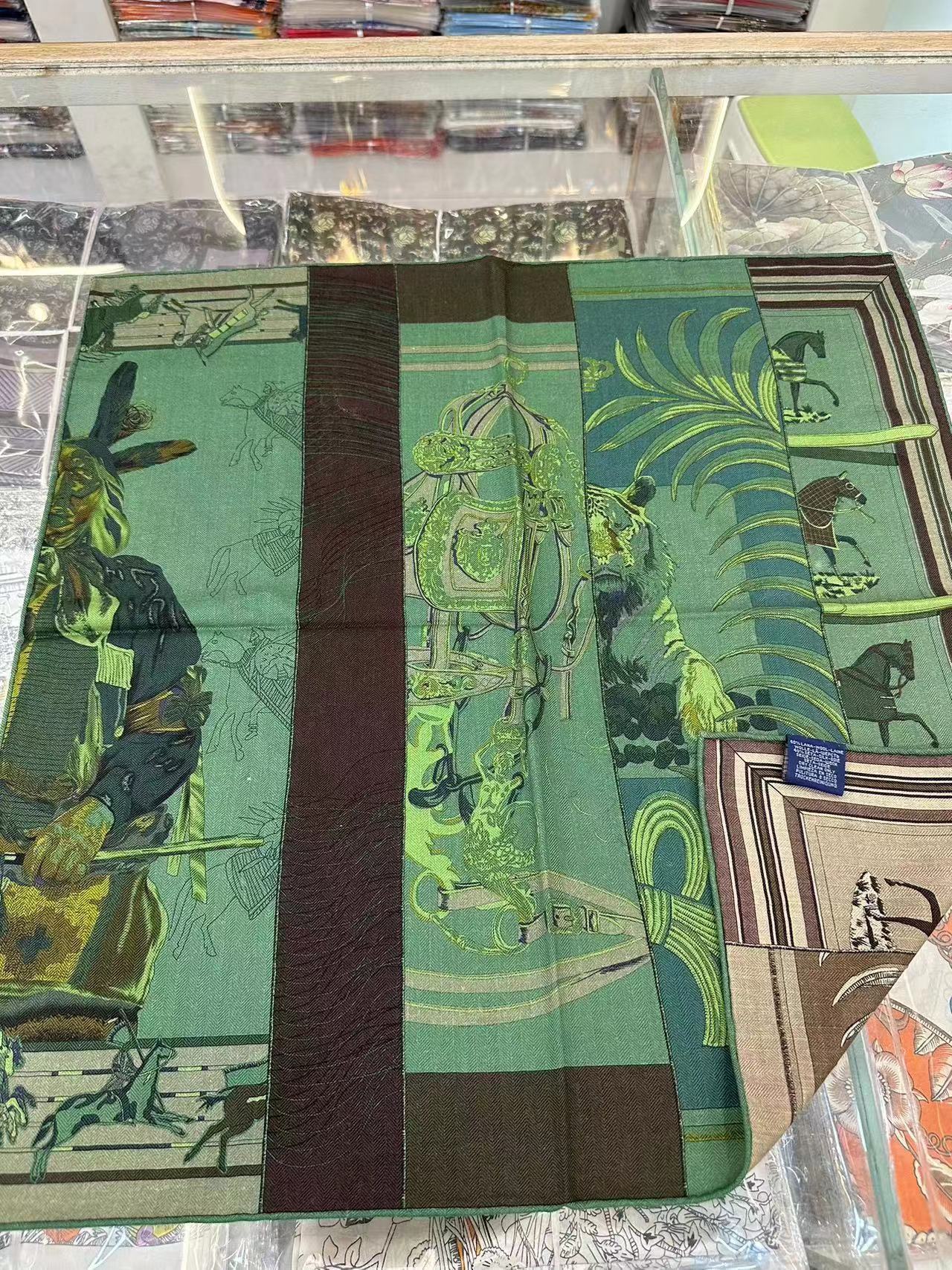 Silk Wool Scarf - Botanical Sketch Garden Print Luxury Wrap