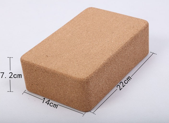 Cork Yoga Blocks Set - High Density Natural Wood Brick 2-Pack