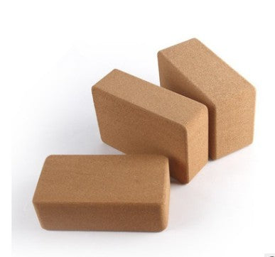 Cork Yoga Blocks Set - High Density Natural Wood Brick 2-Pack