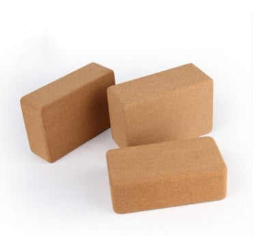 Cork Yoga Blocks Set - High Density Natural Wood Brick 2-Pack