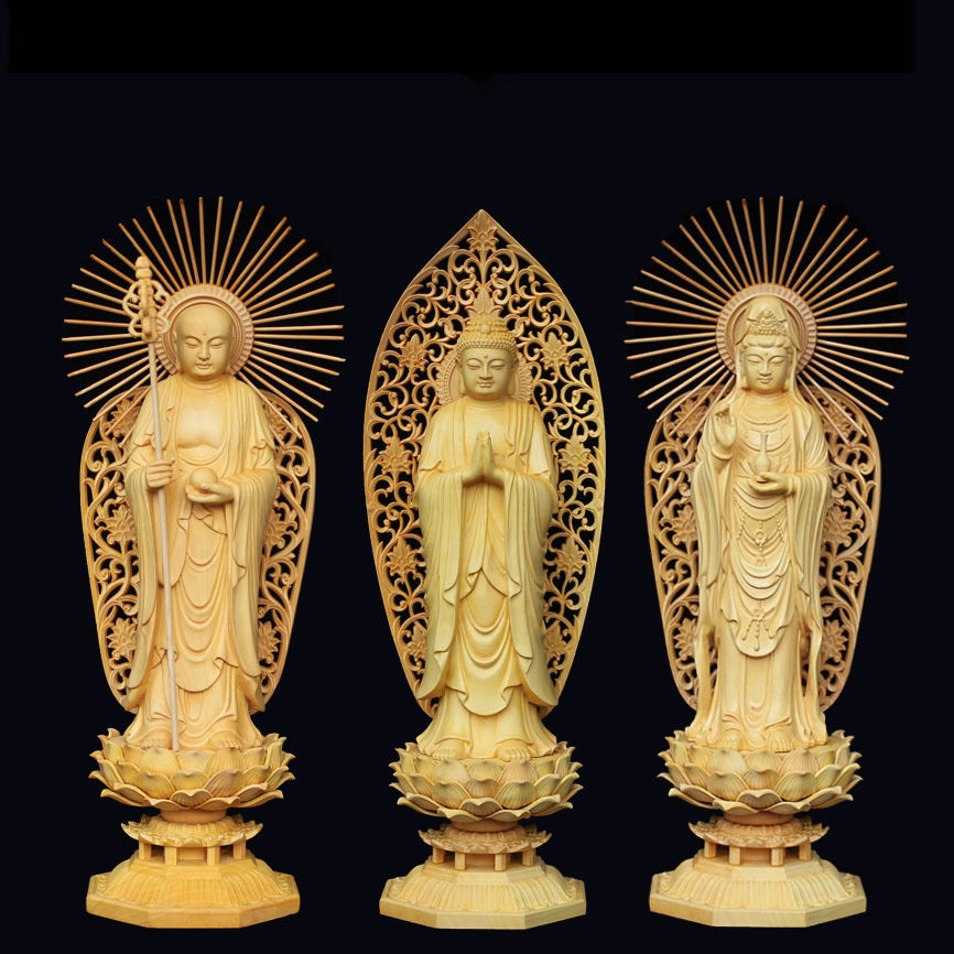 Poplar Wood Buddha Statue - Hand-Carved Meditation Figure 470g