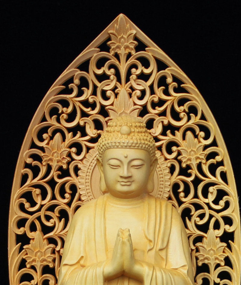Poplar Wood Buddha Statue - Hand-Carved Meditation Figure 470g