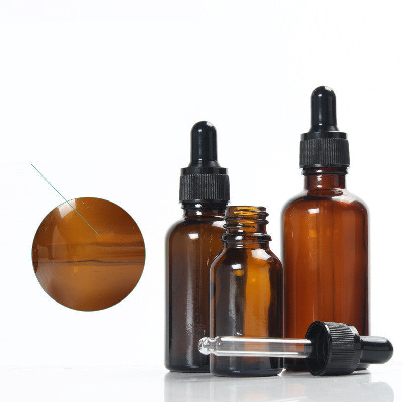 🌿 Tea Brown Glass Essential Oil Dropper Bottle 5-100ml - UV Protection Storage ✨