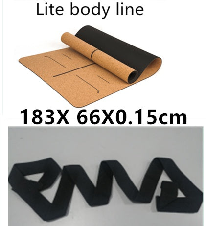 Natural Cork Yoga Mat - Eco-Friendly Non-Slip Exercise Mat 183x68cm