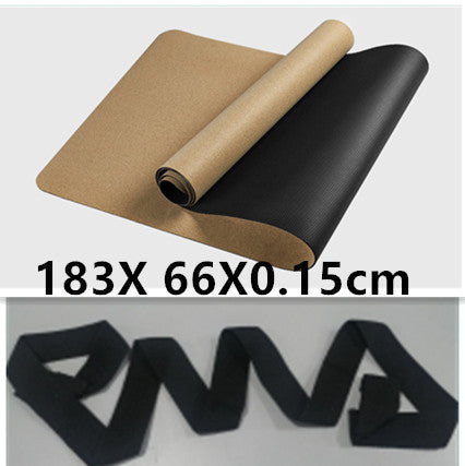 Natural Cork Yoga Mat - Eco-Friendly Non-Slip Exercise Mat 183x68cm