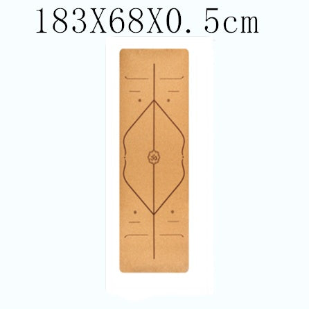 Natural Cork Yoga Mat - Eco-Friendly Non-Slip Exercise Mat 183x68cm