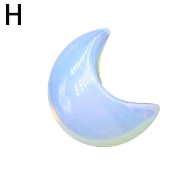 Moon Crystal Carving 30mm - Agate Jade Celestial Jewelry Ornament
