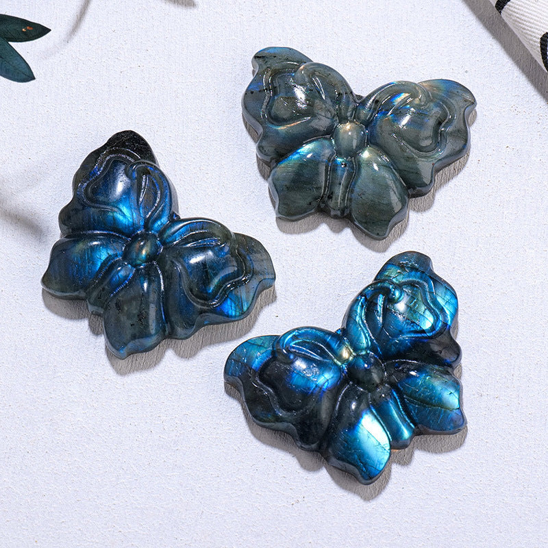 Blue Light Moonstone Specimen - Natural Labradorite Crystal Carving