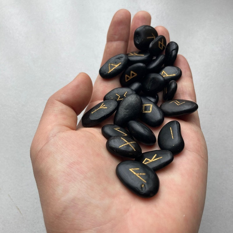 ⚔️ Nordic Viking Rune Stones Set - 25 Natural Riverstone Divination Kit 🔮
