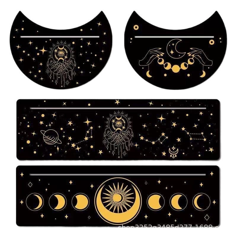 Crescent Moon Wooden Tarot Card Stand - Display Holder & Bracket