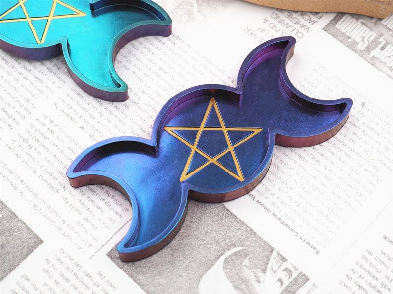 Moon Pentagram Mirror Mold - Silicone Resin Casting Mold 155mm