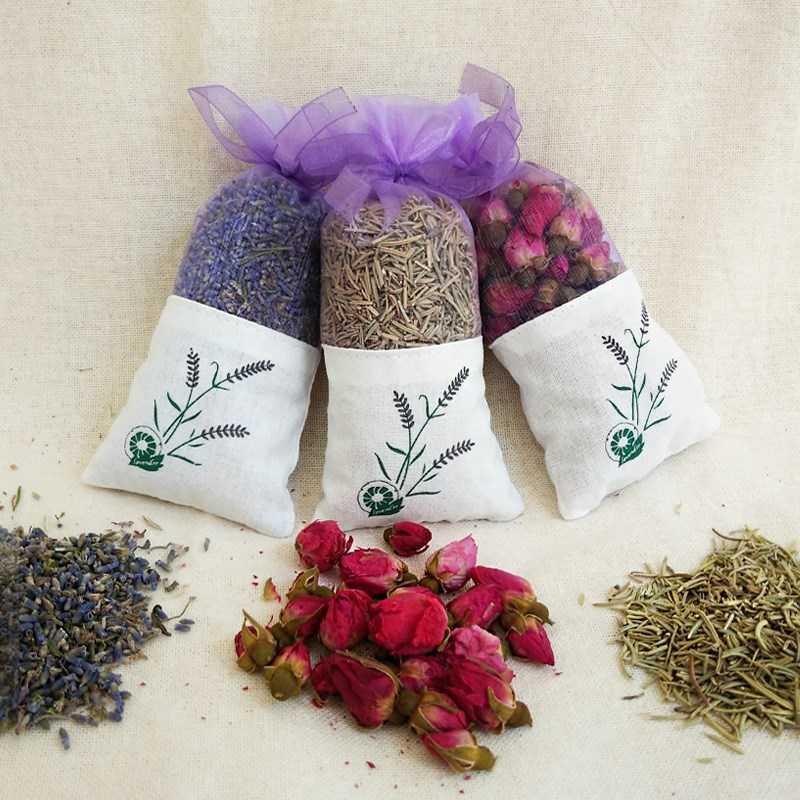 Natural Dried Flower Sachet - Aromatic Herb Pouch for Drawers & Closets