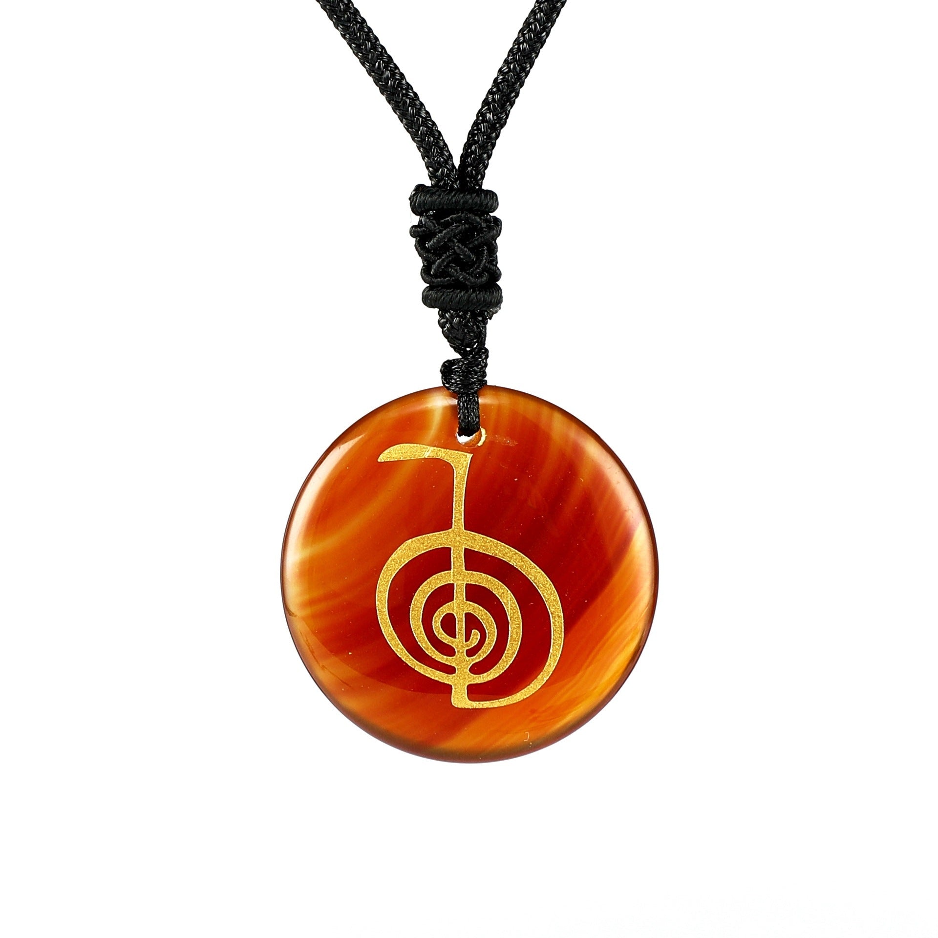 Natural Crystal Agate Spiral Pendant Necklace - Carved Aura Stone Jewelry