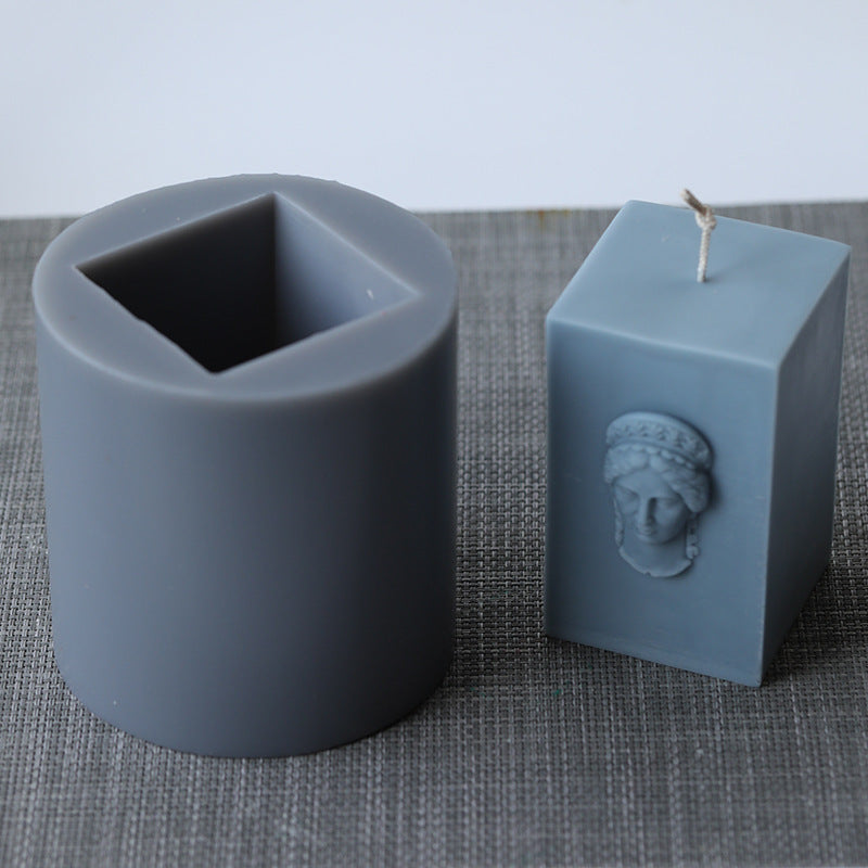 🏛️ Vintage Athens Goddess Head Candle Mold - Greek Mythology Silicone Stencil ✨