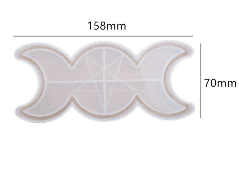Moon Pentagram Mirror Mold - Silicone Resin Casting Mold 155mm