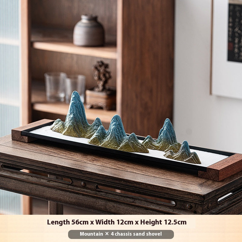 Zen Sand Garden - Ceramic Rockery Miniature Meditation Table