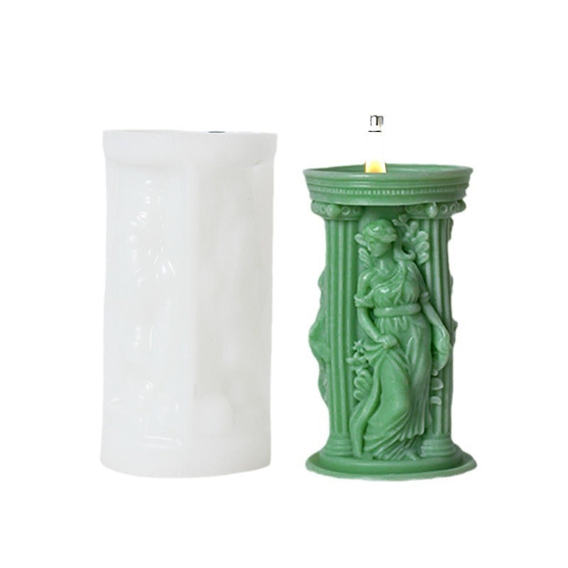 Athena Goddess Candle Mold - Greek Goddess Silicone Aromatherapy Mold
