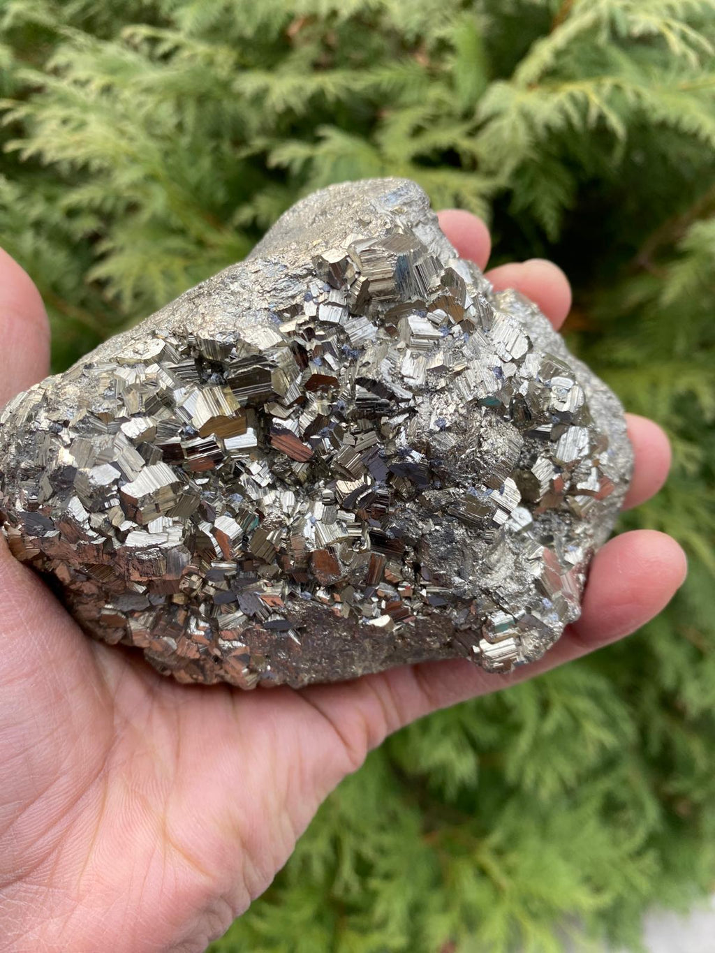 ✨ Natural Pyrite Cluster - Fool's Gold Crystal Specimen for Abundance 💰