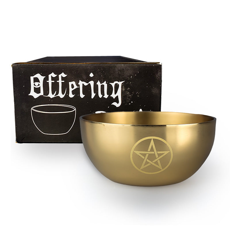 Pentagram Copper Singing Bowl - Metal Meditation Sound Bowl 243g