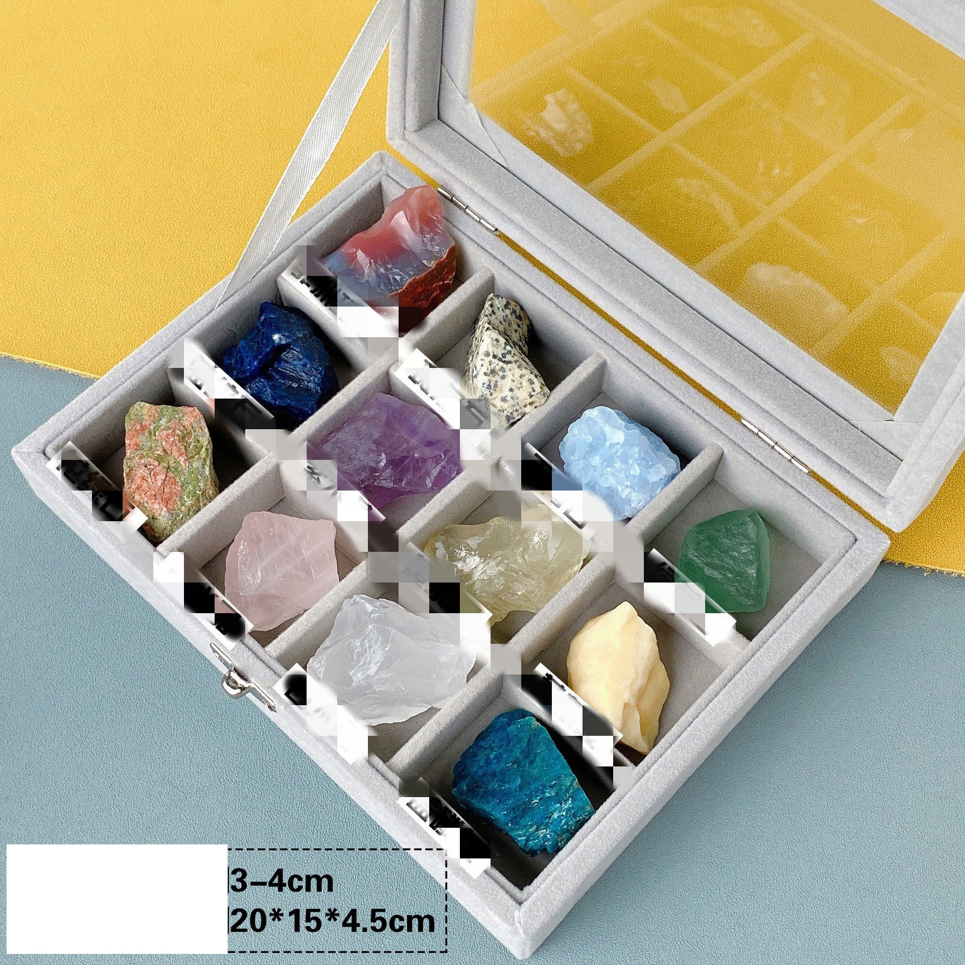 Natural Crystal Raw Stone Specimen Box - Children's Gem Collection Kit