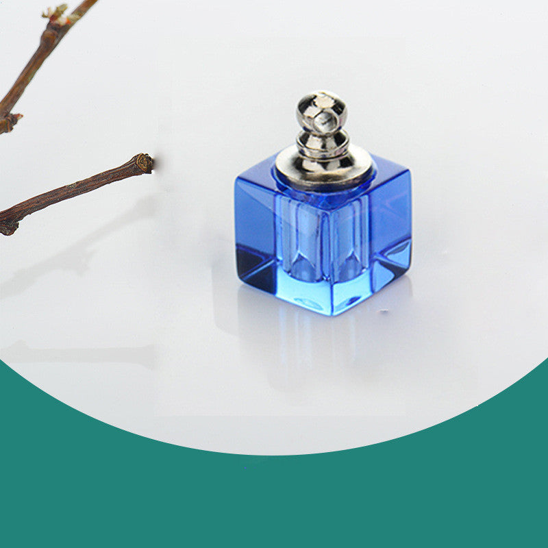 Crystal Rice Carving Glass Bottle Pendant - Essential Oil Necklace Jewelry