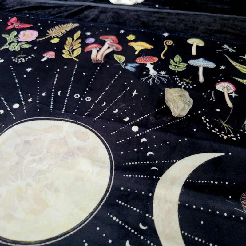 Triple Moon Velvet Tarot Tablecloth - Small Square Altar Cloth