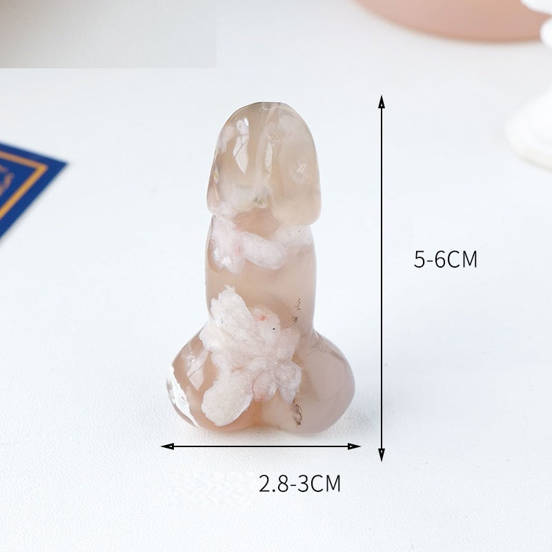 Sakura Agate Yoni Wand - Natural Crystal Pleasure Wand 5-6cm