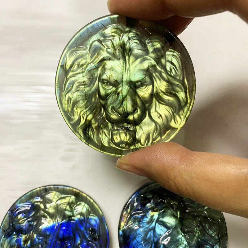 Blue Light Moonstone Carving - Natural Elongated Crystal Stone Decoration