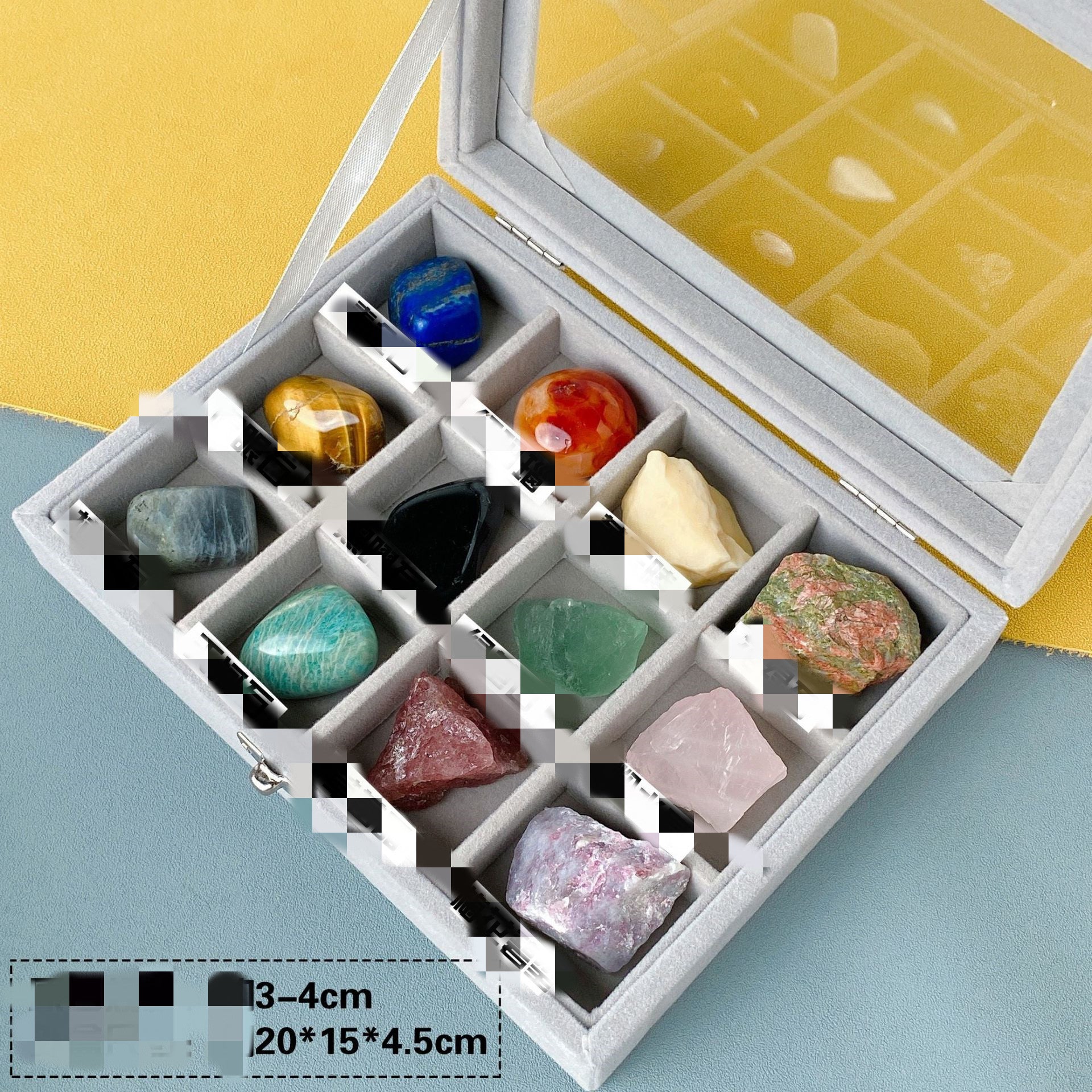 Natural Crystal Raw Stone Specimen Box - Children's Gem Collection Kit