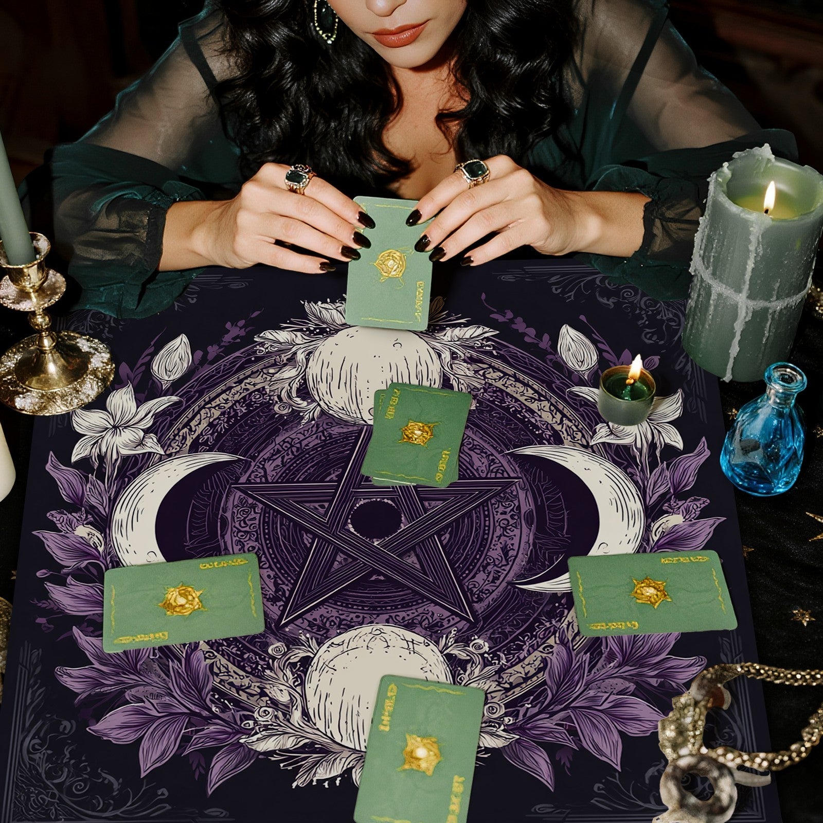 Tarot Tablecloth - Mystical Altar Cloth for Card Readings