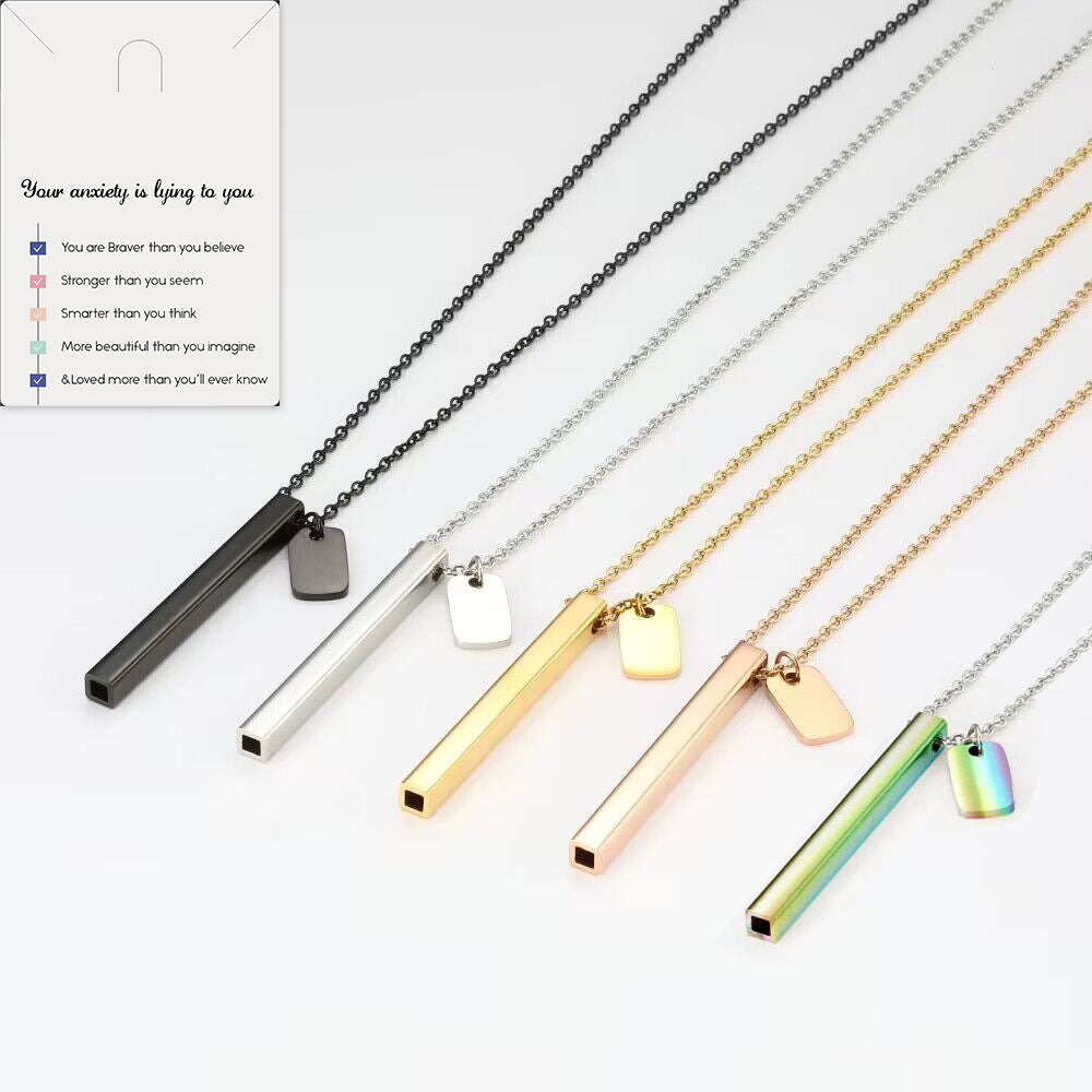 Breathing Whistle Necklace - Square Tube Yoga Meditation Mindfulness Tool