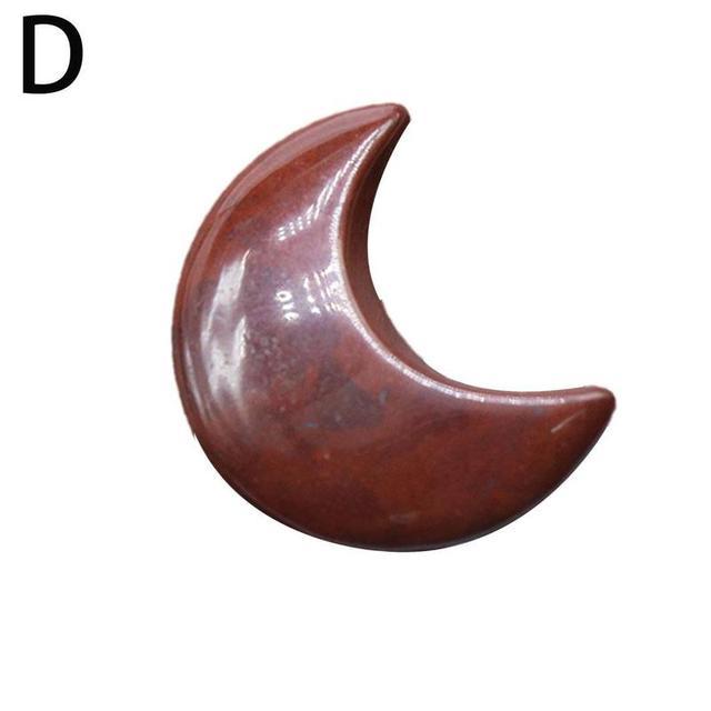 Moon Crystal Carving 30mm - Agate Jade Celestial Jewelry Ornament