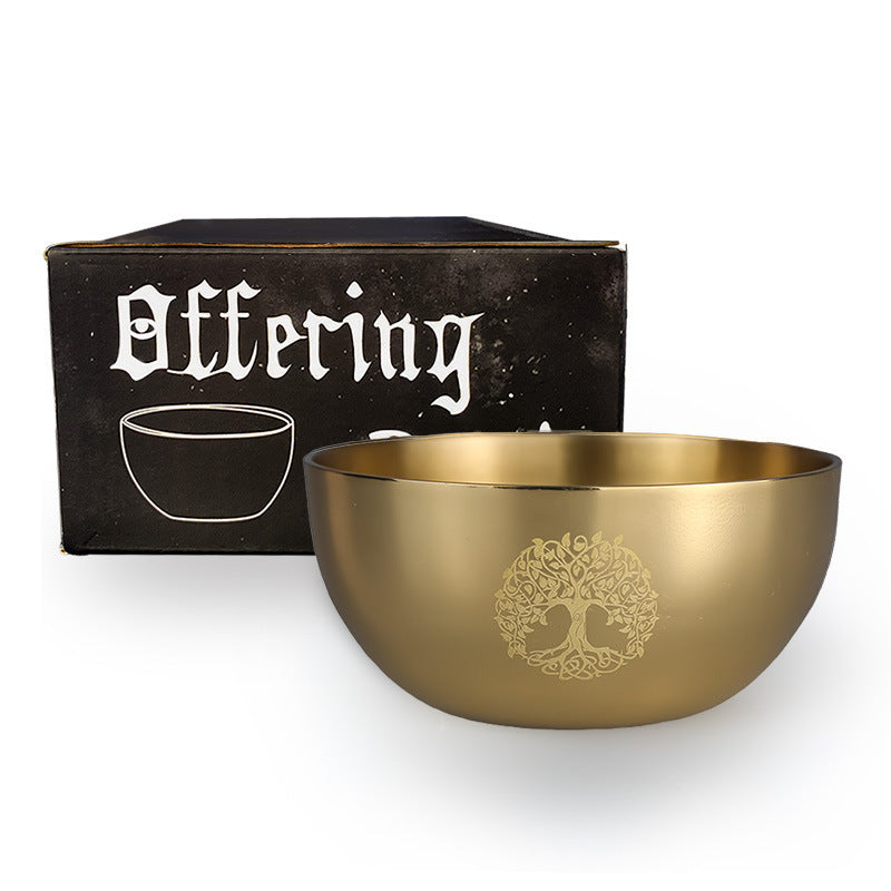 Pentagram Copper Singing Bowl - Metal Meditation Sound Bowl 243g