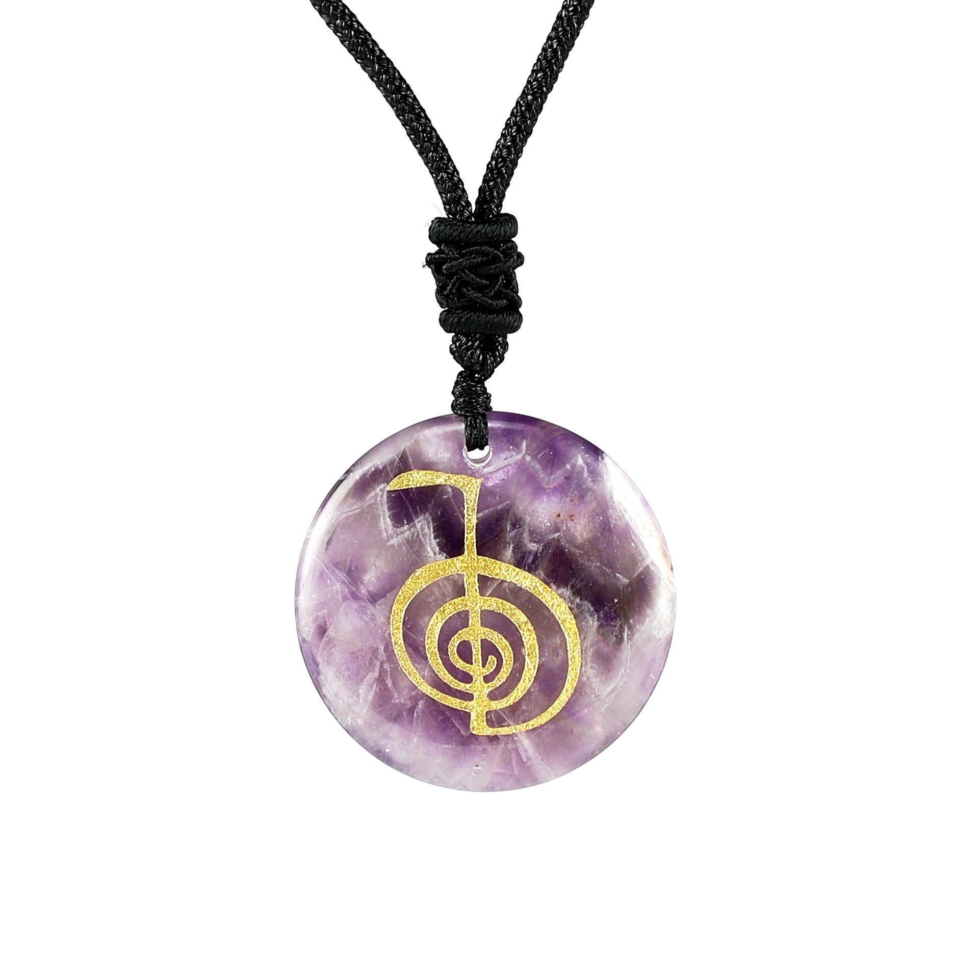 Natural Crystal Agate Spiral Pendant Necklace - Carved Aura Stone Jewelry