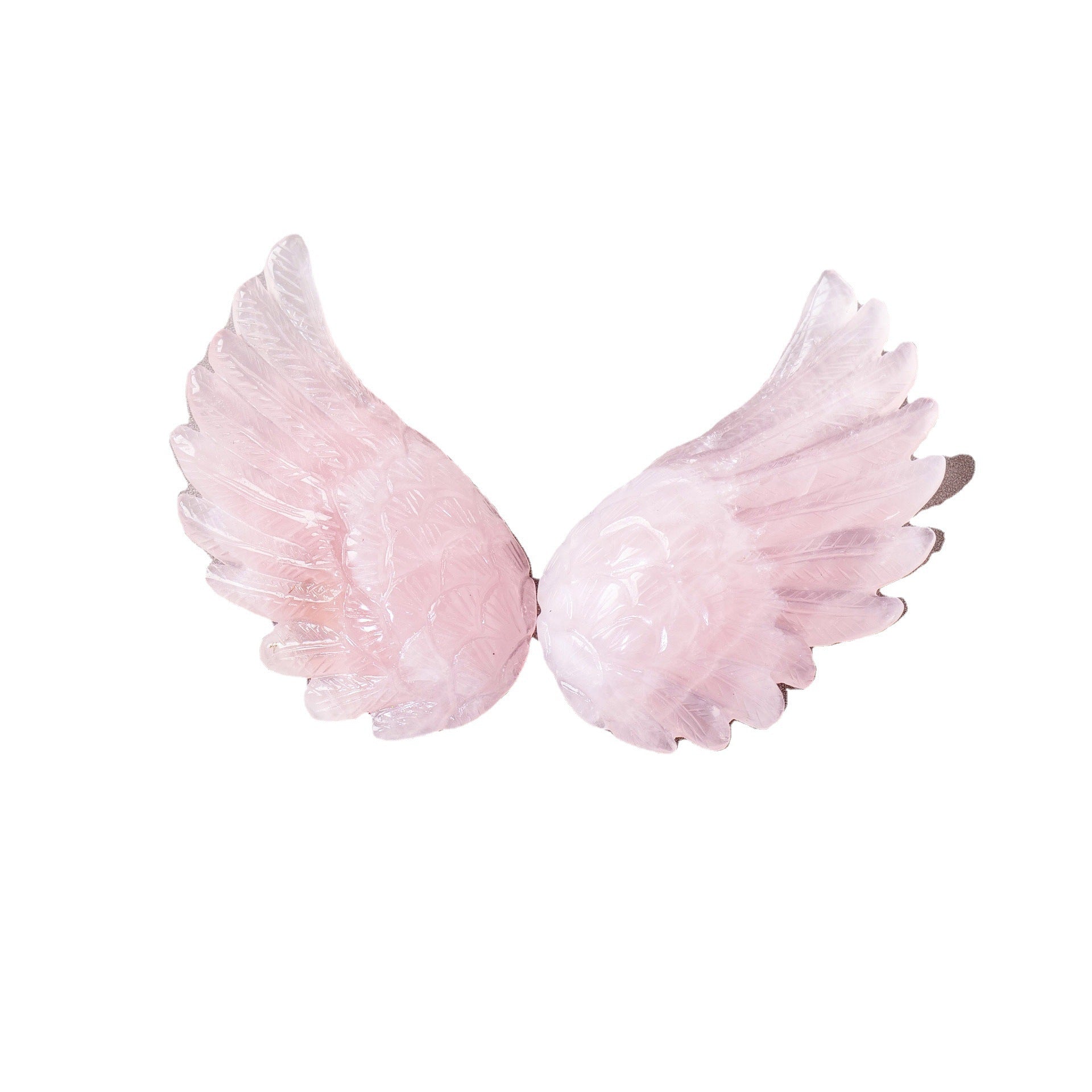 💎 Natural Pink Crystal Angel Swan Wings - Handcrafted Desktop Ornament ✨