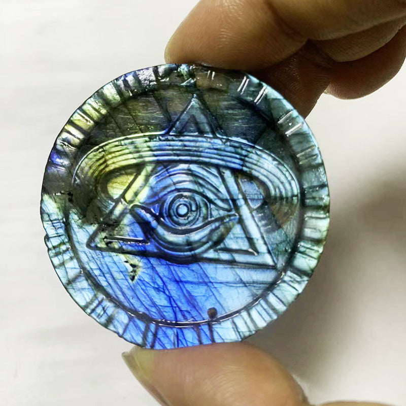 Blue Light Moonstone Carving - Natural Elongated Crystal Stone Decoration