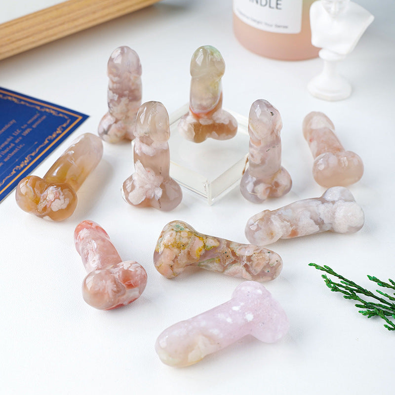 Sakura Agate Yoni Wand - Natural Crystal Pleasure Wand 5-6cm