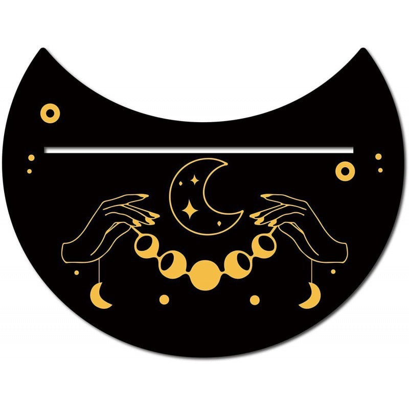 Crescent Moon Wooden Tarot Card Stand - Display Holder & Bracket