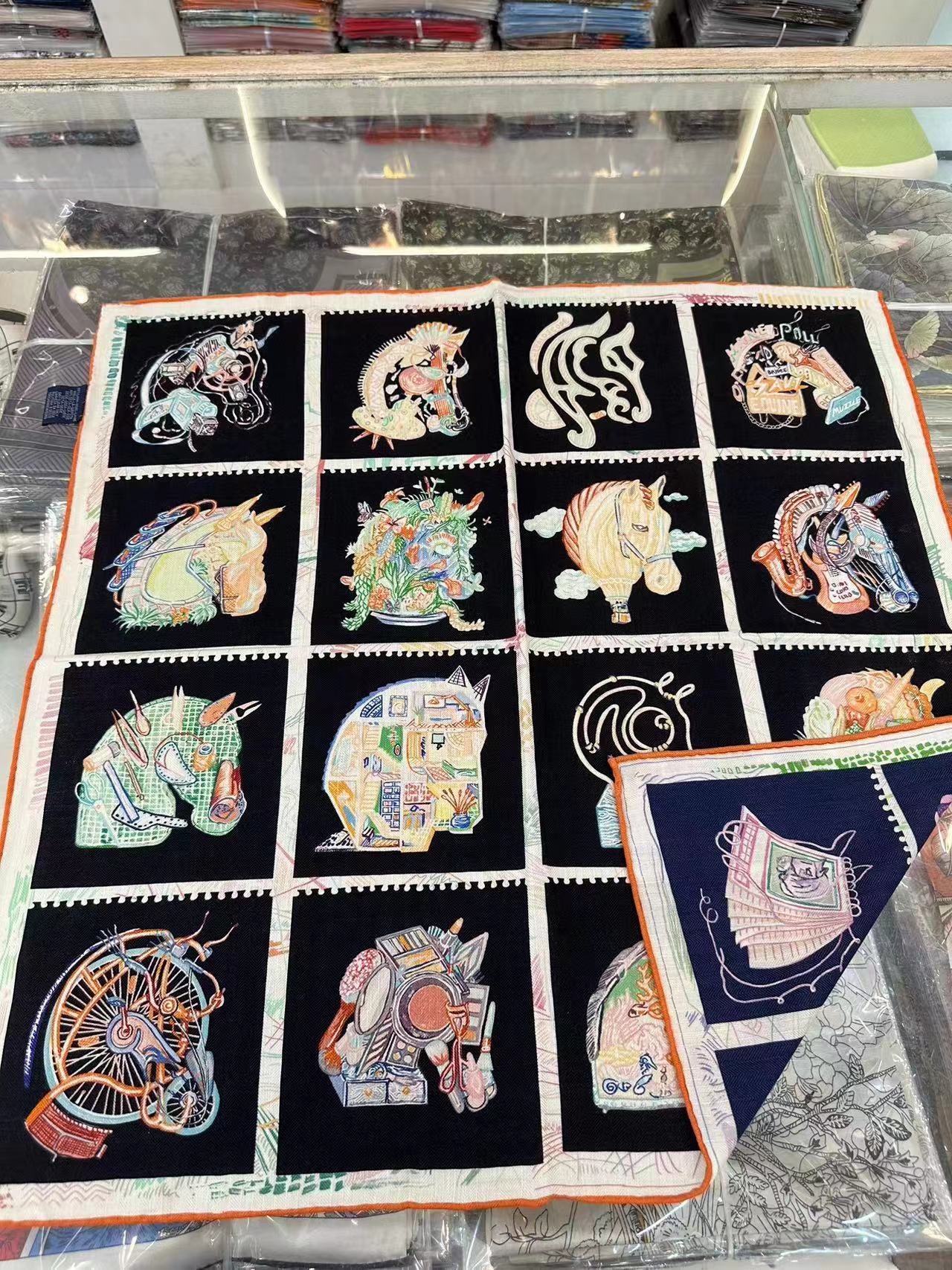 Silk Wool Scarf - Botanical Sketch Garden Print Luxury Wrap