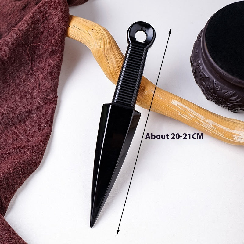 Obsidian Dagger Carving - Polished Black Crystal Stone Knife Decoration