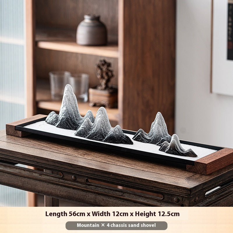 Zen Sand Garden - Ceramic Rockery Miniature Meditation Table