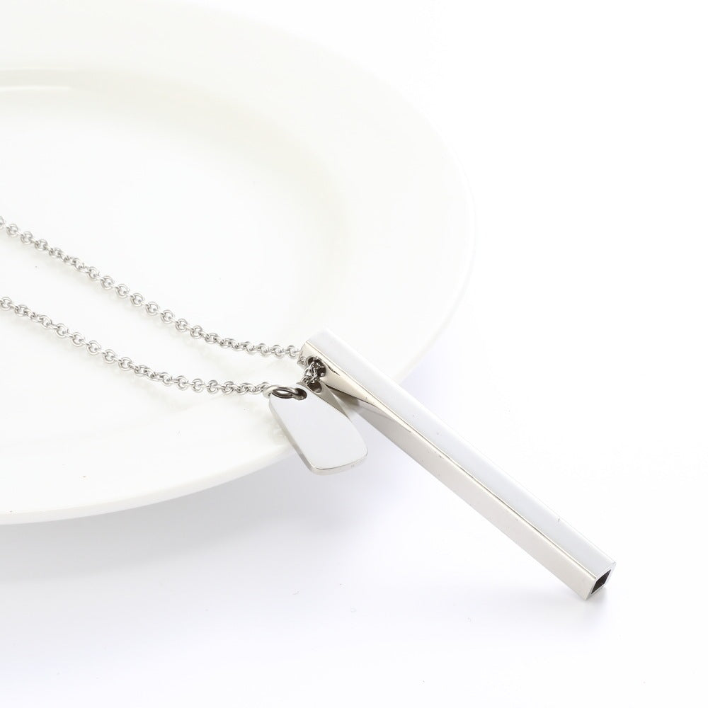 Breathing Whistle Necklace - Square Tube Yoga Meditation Mindfulness Tool