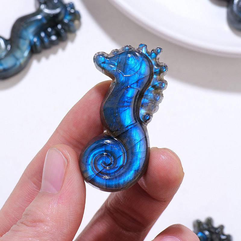 Blue Light Moonstone Specimen - Natural Labradorite Crystal Carving